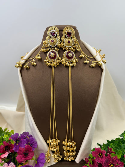 Sariya Kashmiri Earing With Earchain
