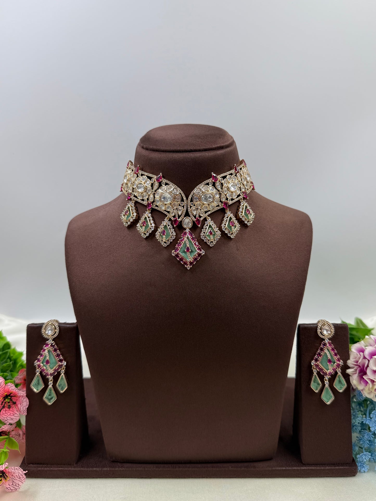 Mohini Moissanite Choker Necklace Set