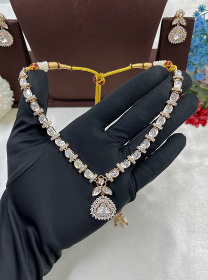 Kaira Moissanite Kundan Necklace Set