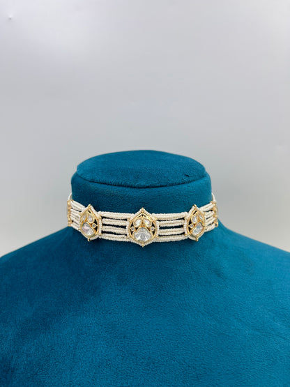 Pihu Moissanite Pearl Choker