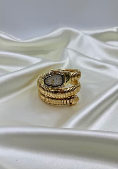 Sansi Snake White Gold Oval Analog Watch (Adjustable)