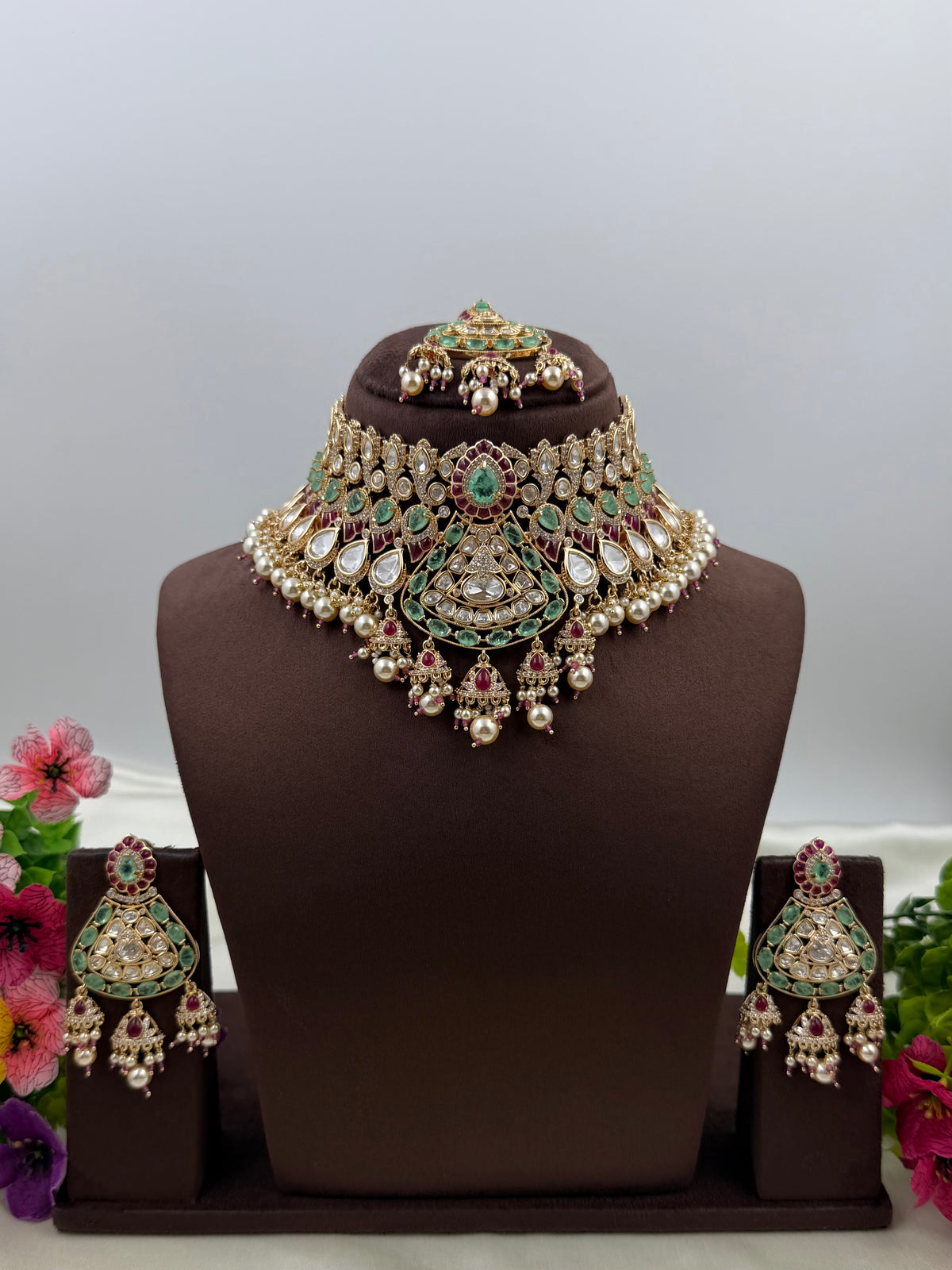 Jivika Moissanite Choker Necklace Set