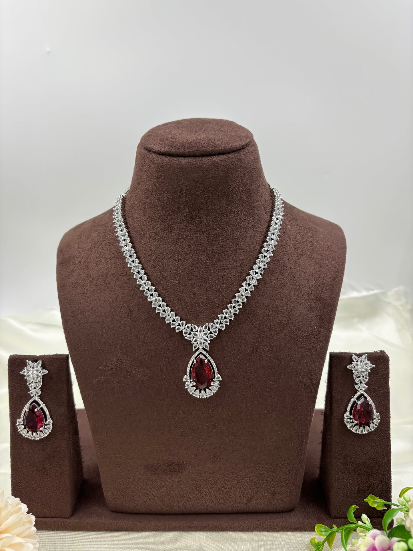 Sahira Premium Drop American Diamond Necklace