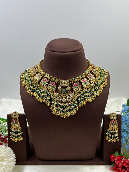 Meher Pachi Kundan Premium Necklace