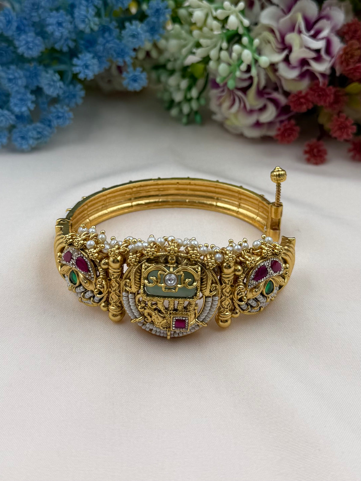 Shreya South Temple Bangles (Openable)