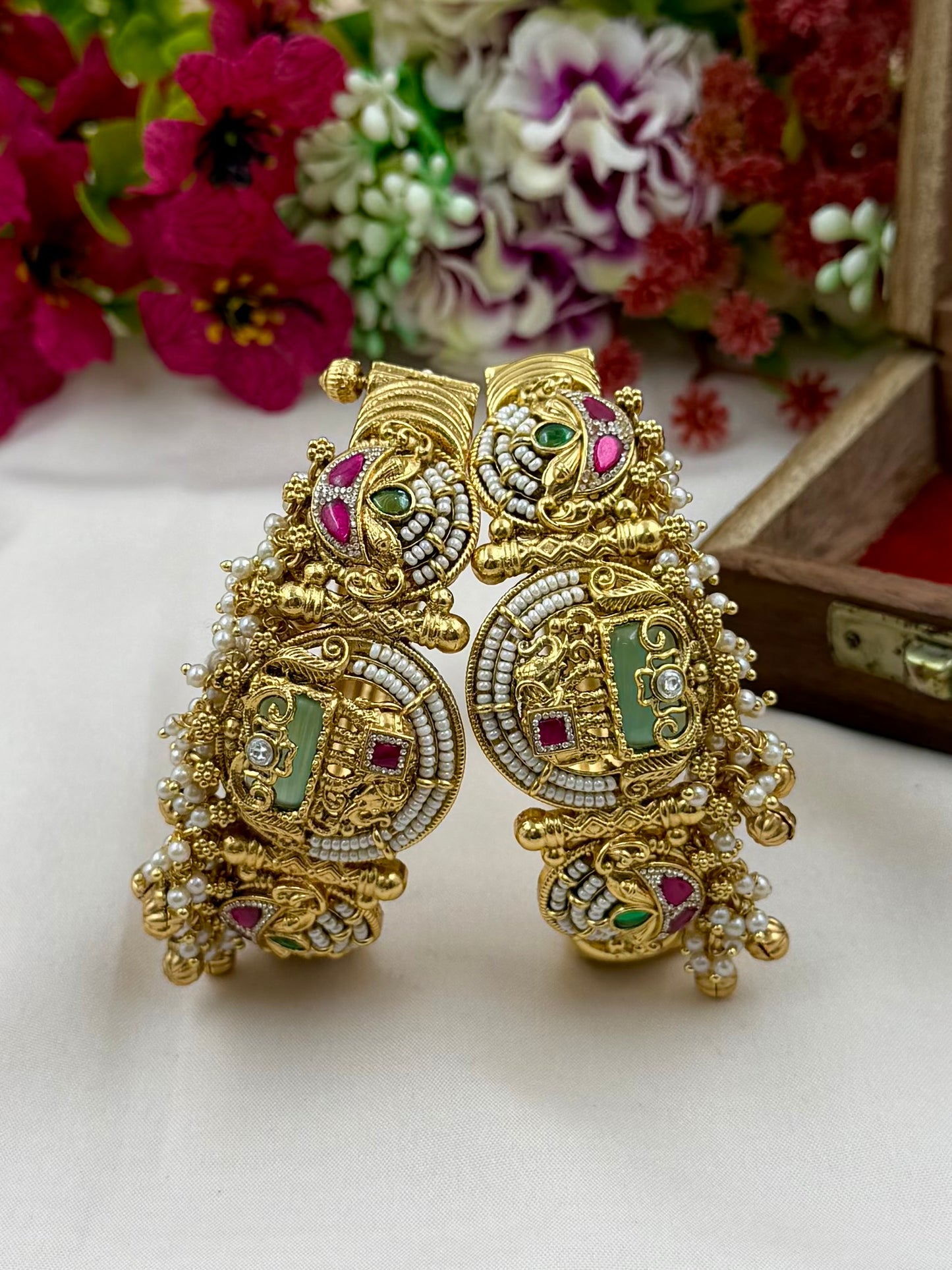 Shreya South Temple Bangles (Openable)