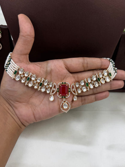 Vaanya Moissanite Delicate Necklace Set