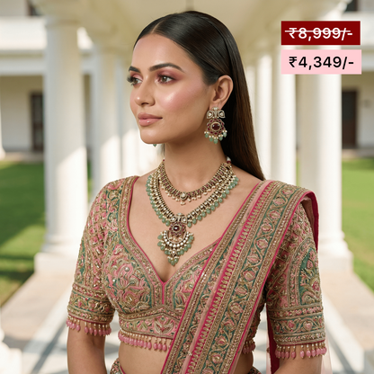 Niharika Pearl Victorian Necklace Set