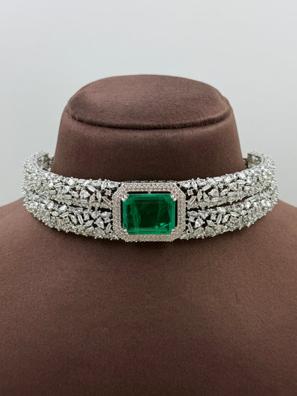 Amanda American Diamond Choker Necklace Set