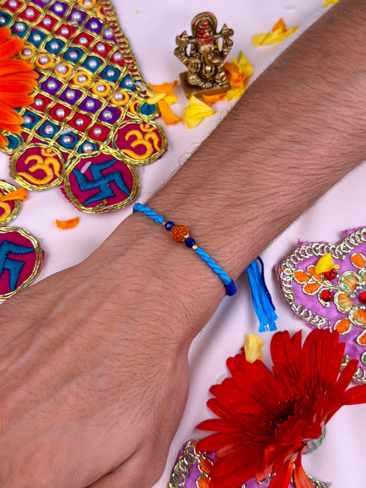 Blue Rudraksha Rakhi