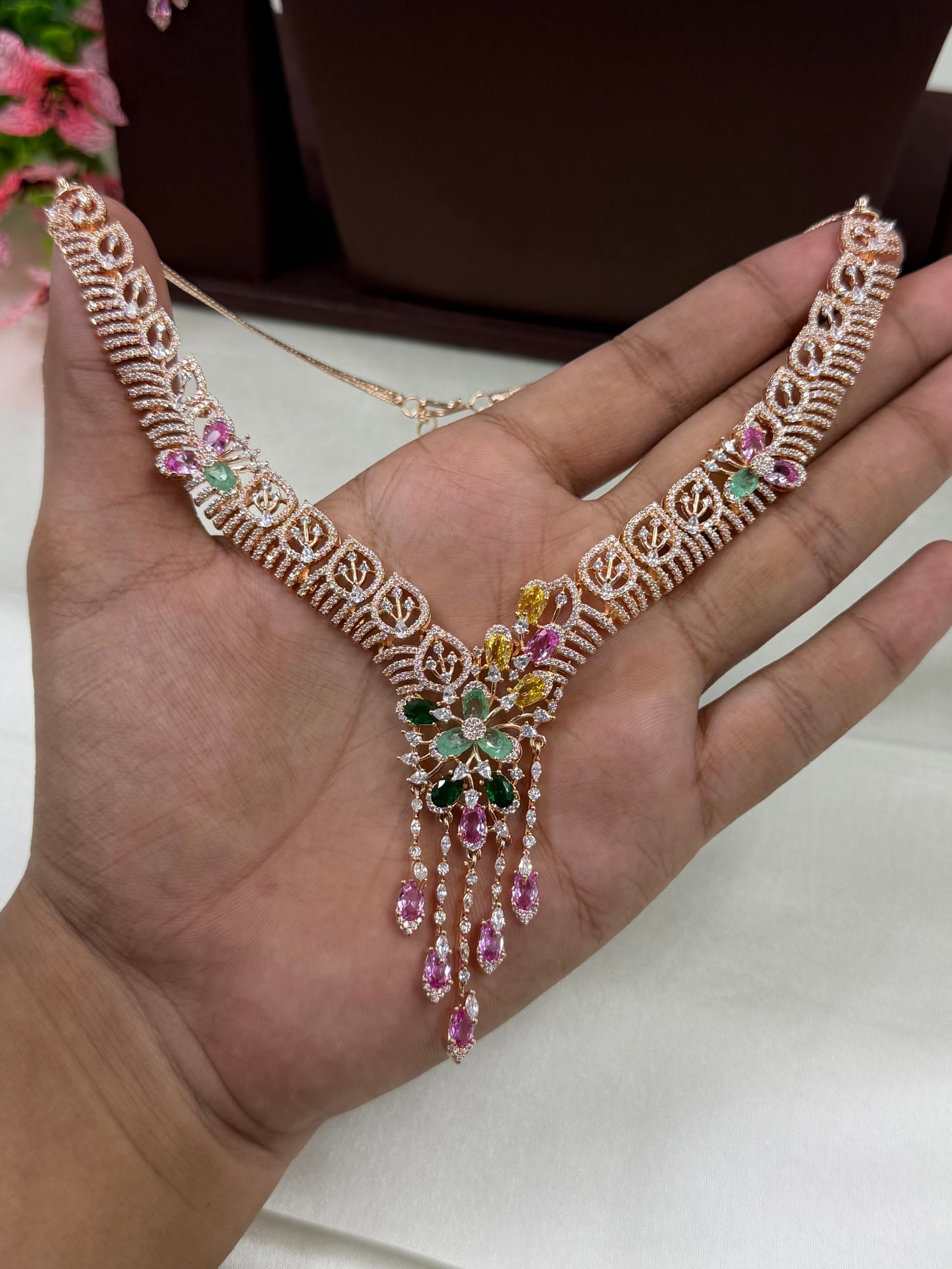 Liana American Diamond Necklace Set