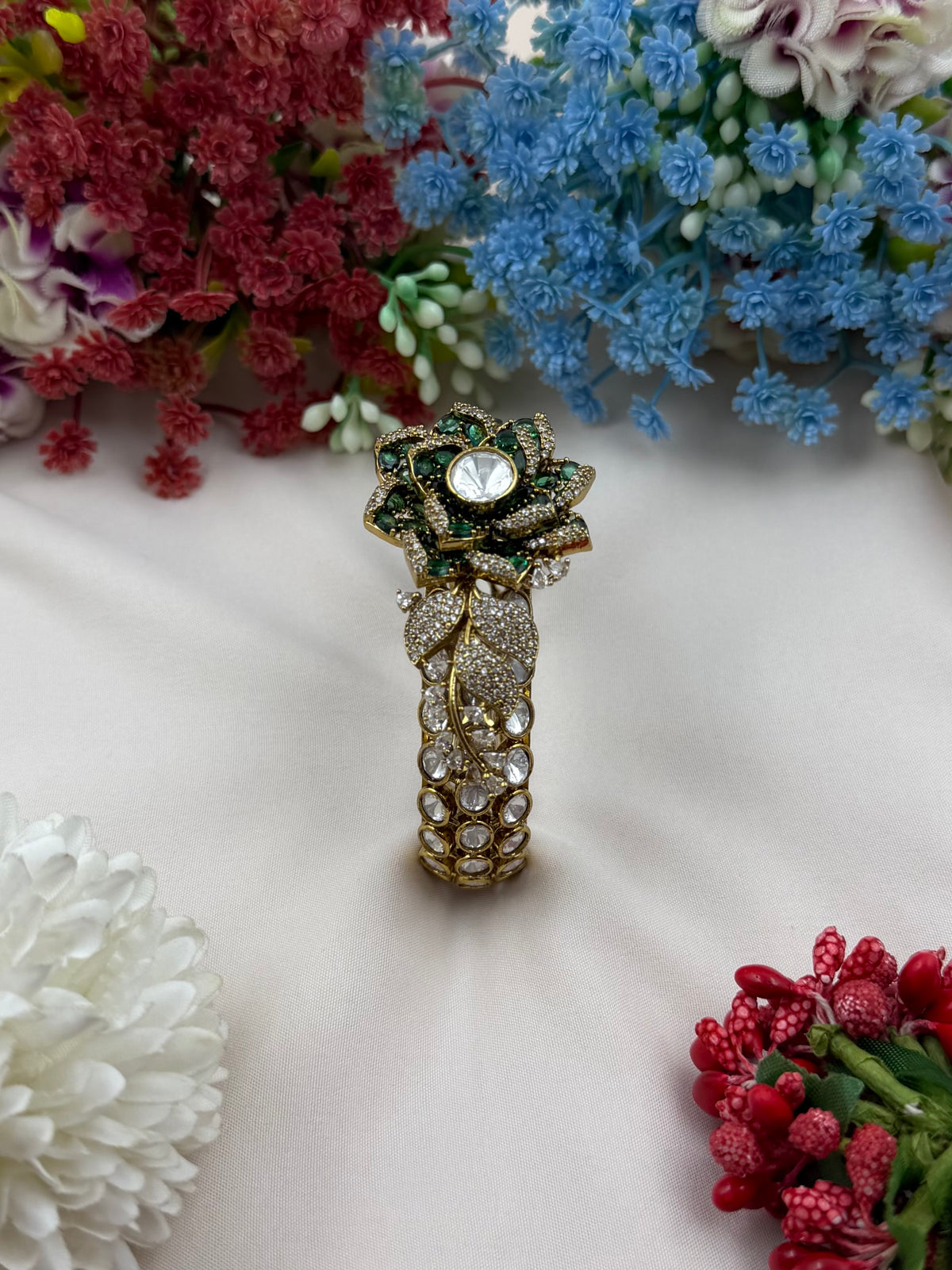 Priyanka Victorian Moissanite Kada (Openable)