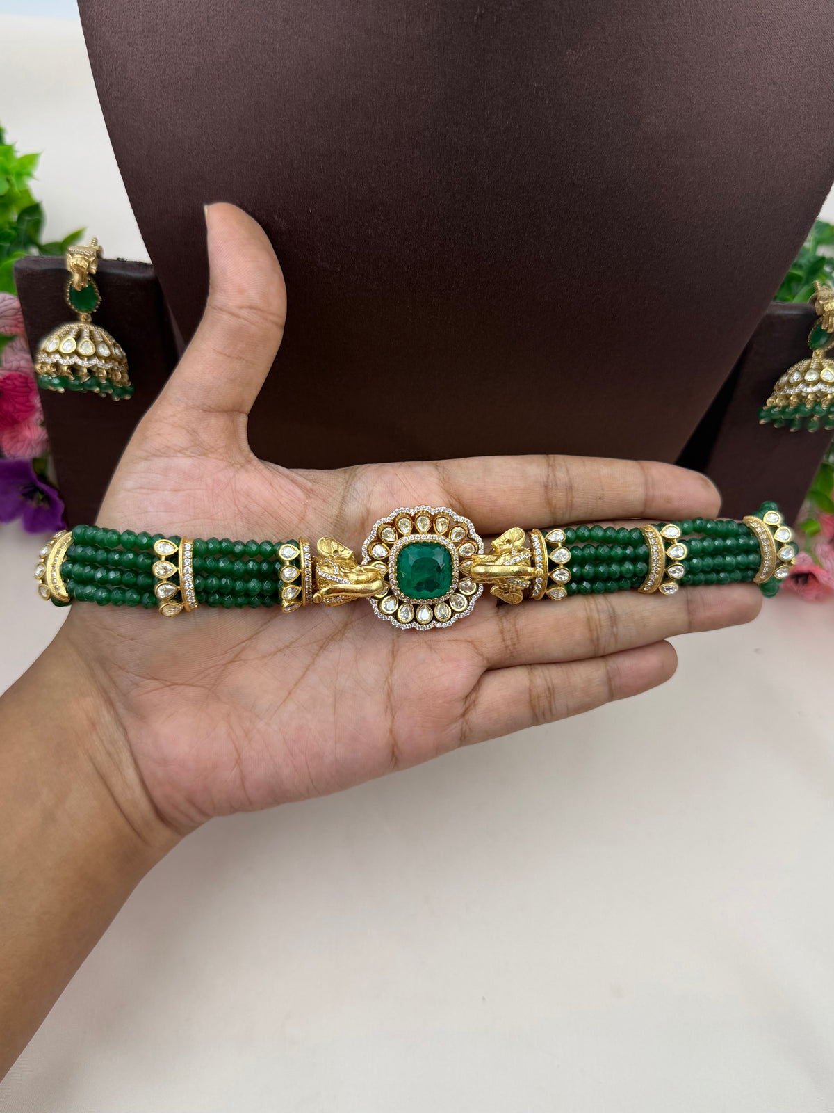 Pratibha Moissanite Choker Necklace Set