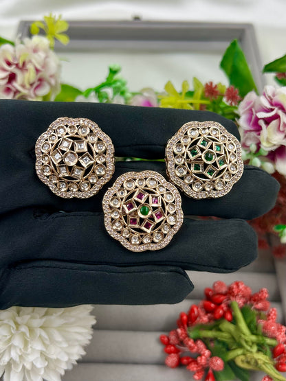 Ruhana Moissanite Kundan Fingering.
