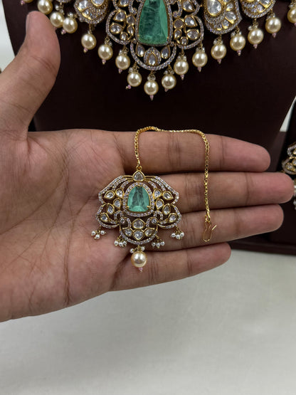 Tejaswini Victorian Moissanite Choker Necklace Set