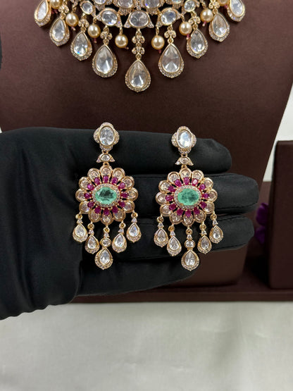 Jhanvi Moissanite Choker Necklace Set