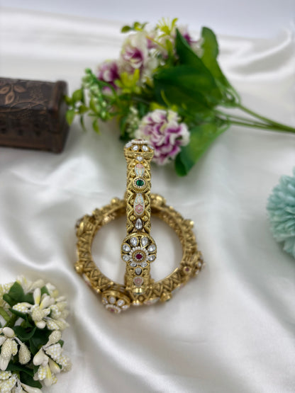 HERITAGE ANTIQUE GOLD PREMIUM CHORASKI STONES BANGLES