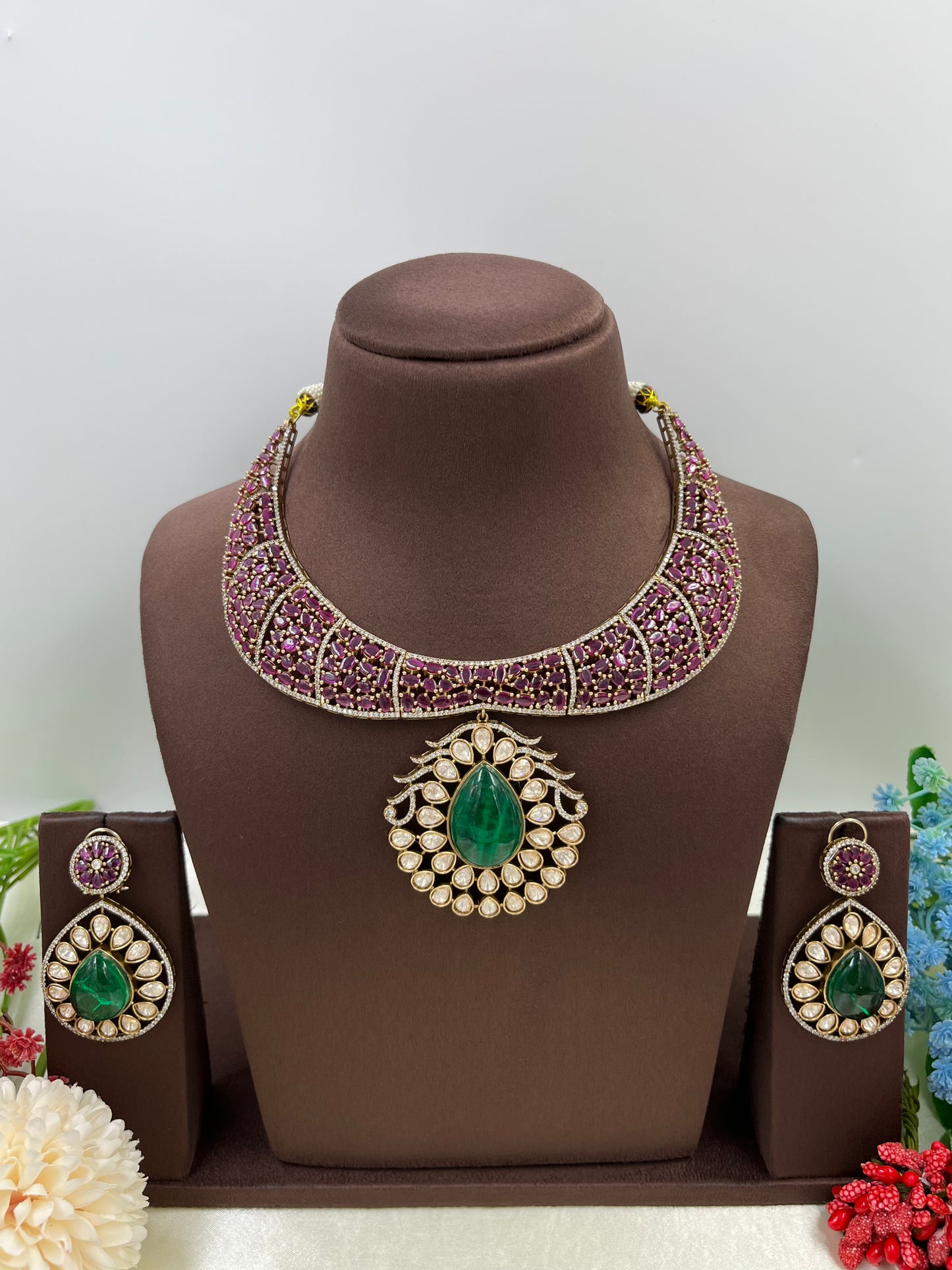 Gowri Premium Moissanite Kundan Necklace