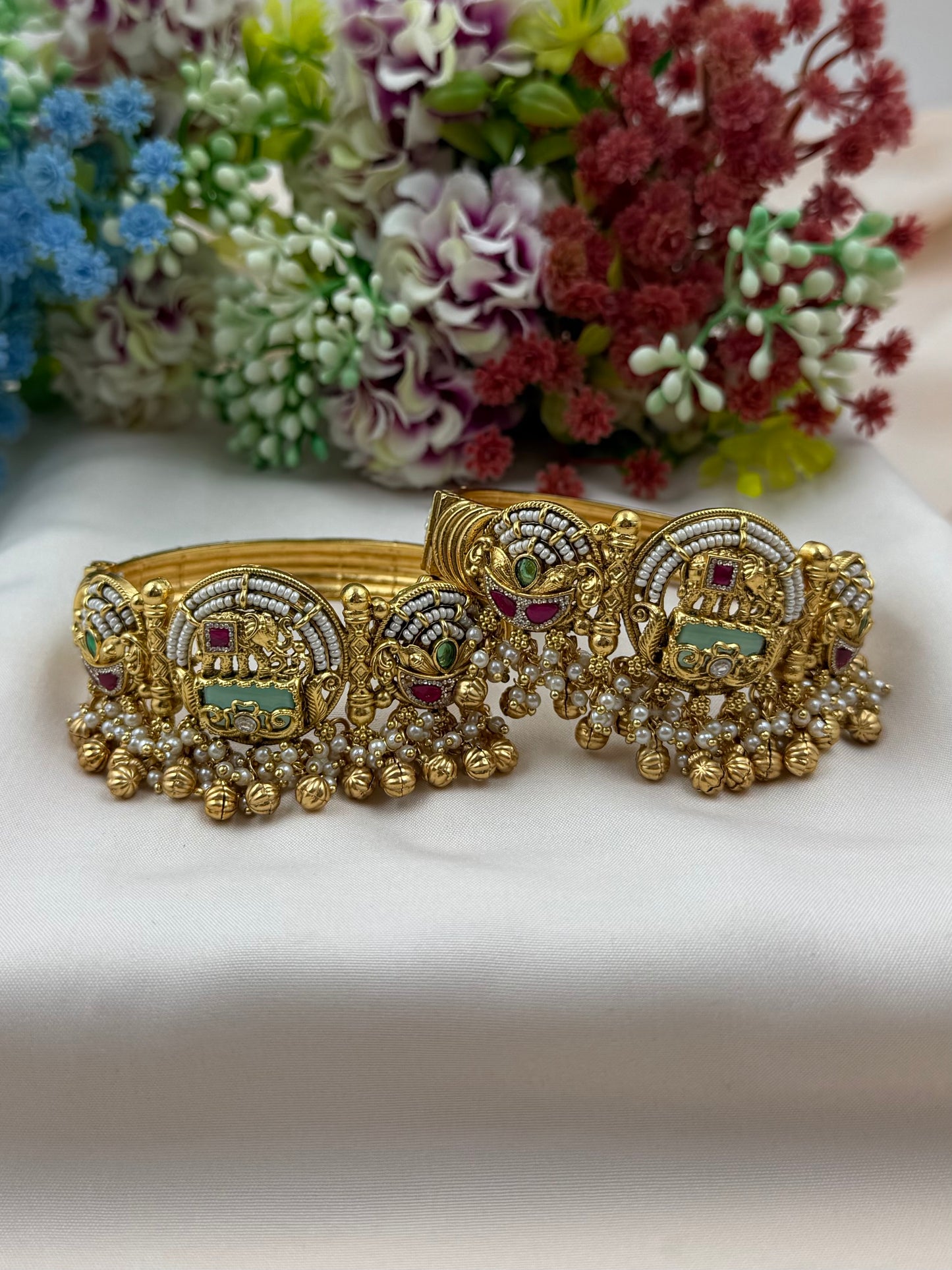 Shreya South Temple Bangles (Openable)
