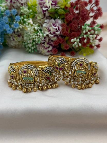Shreya South Temple Bangles (Openable)