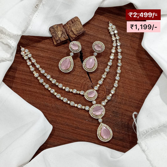 Rose Quartz Victorian Necklace Set