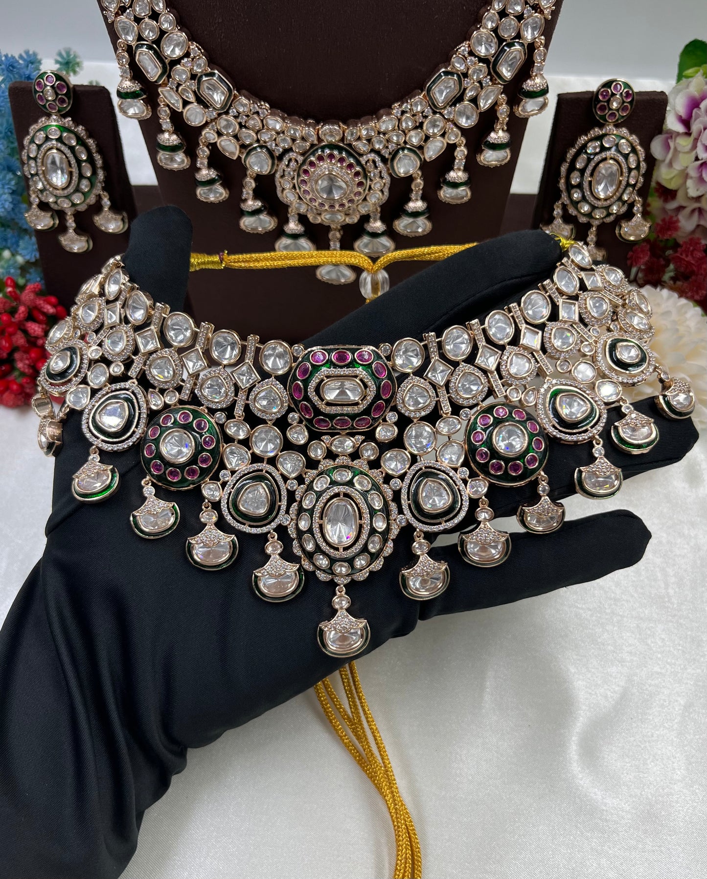 Vaidhi Moissanite Kundan Bridal Set