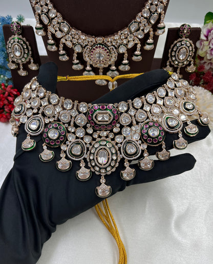 Vaidhi Moissanite Kundan Bridal Set