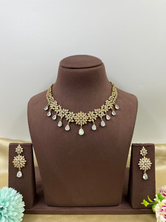 Diamond Bloom Drop Ad Necklace