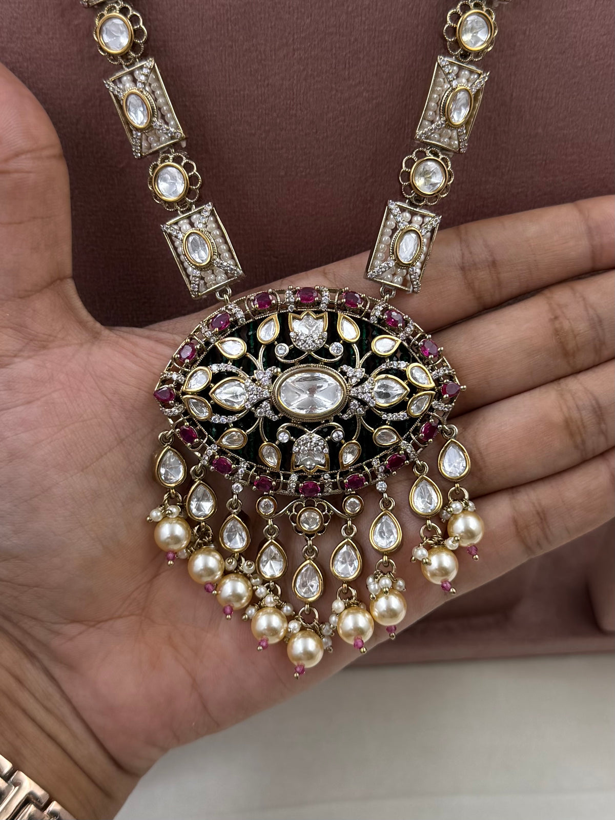 Kasturi Victorian Premium Combo Necklace Set