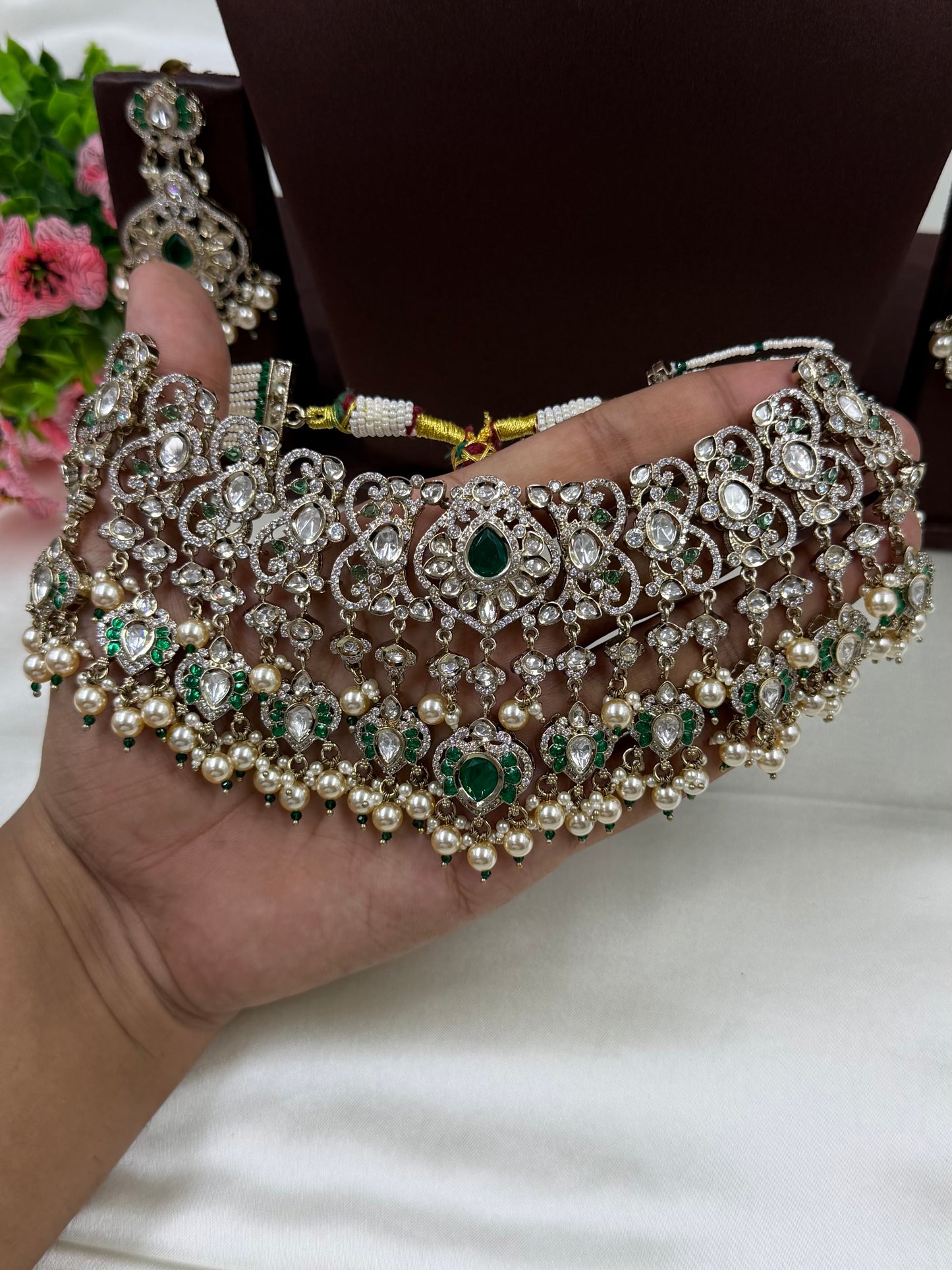Prapti Premium Moissanite Victorian Choker Set