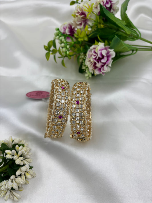 Divya Moissanite Kundan Premium Bangles Set