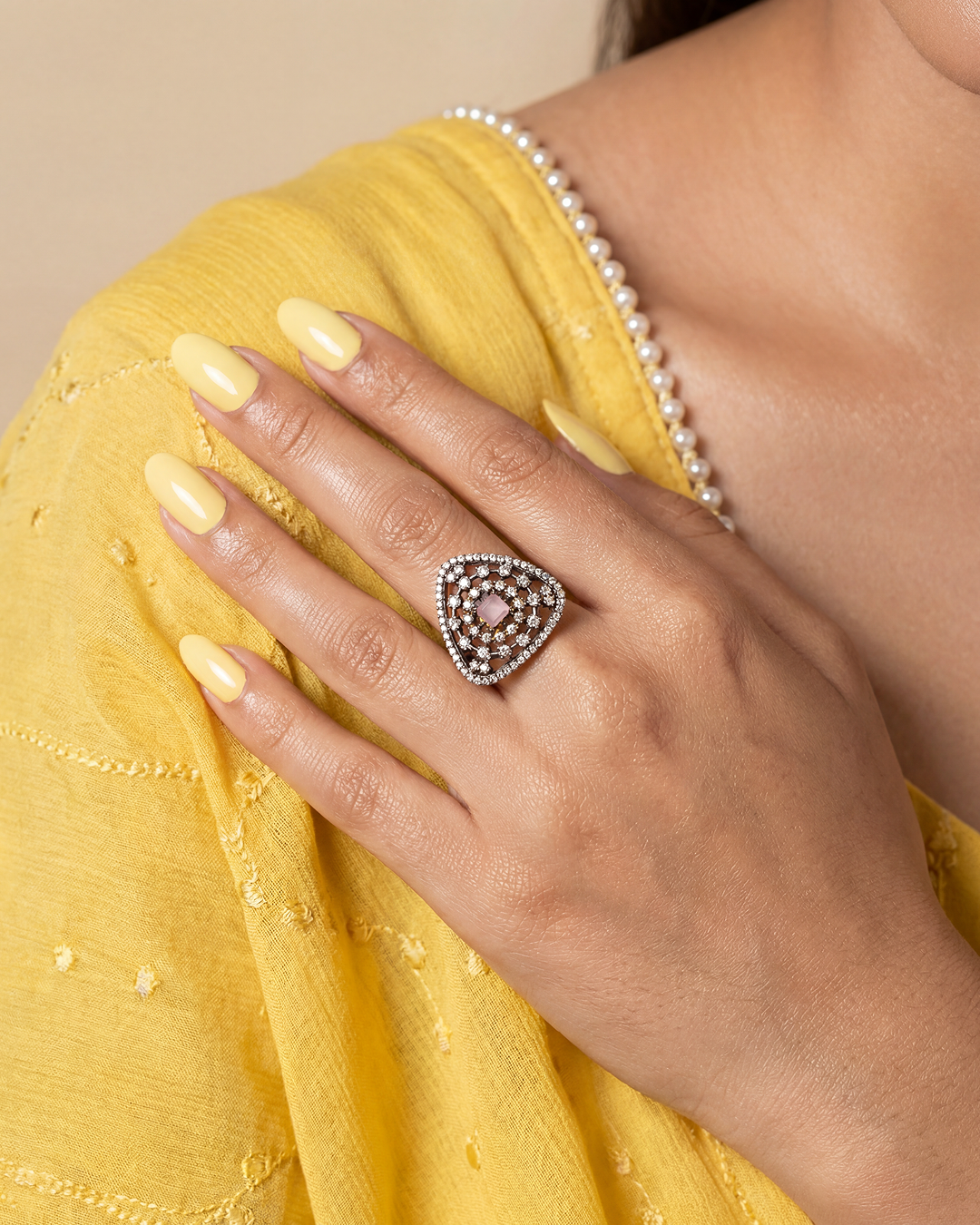 Zarna Victorian American Diamond Ring (Adjustable)