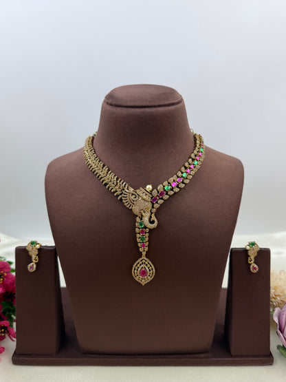 Bharti Victorian Elephant Design Necklace Set