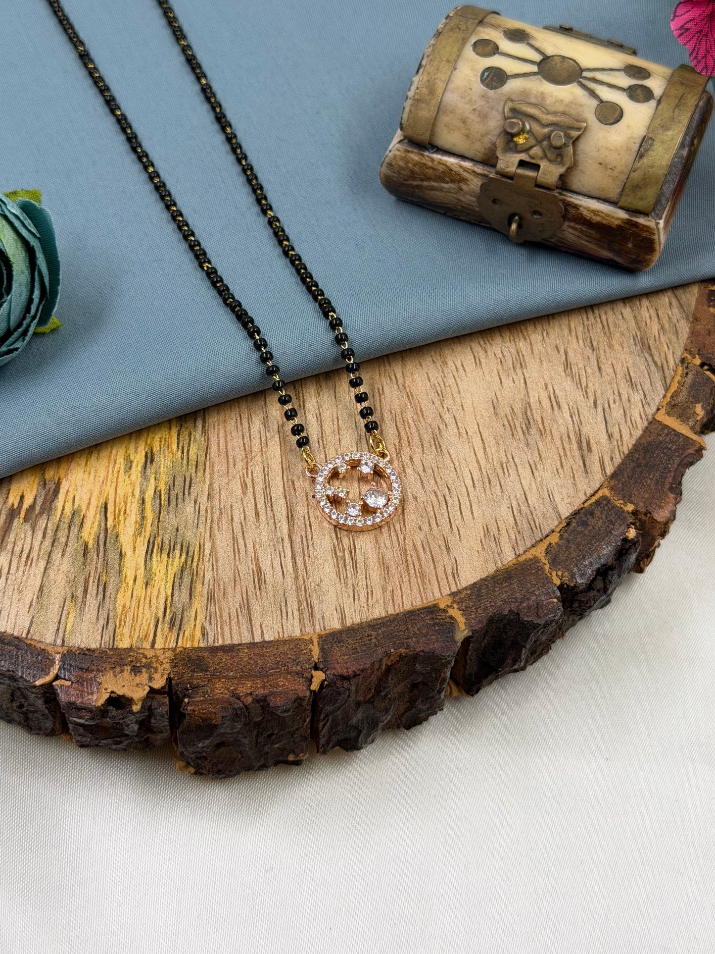 Moon and Star Rose Gold Mangalsutra