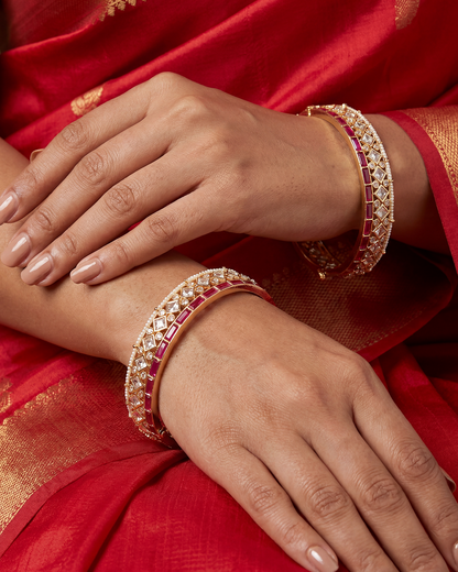 Mania Premium Moissanite Kundan Bangles