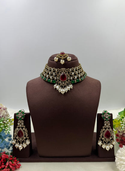 Tarini Victorian Premium Choker Necklace Set