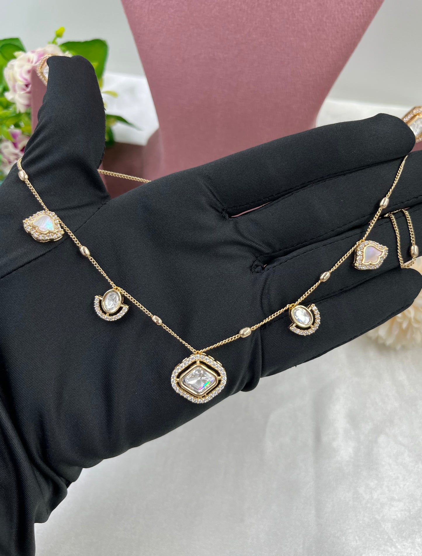 Juhi Moissanite Chain Necklace