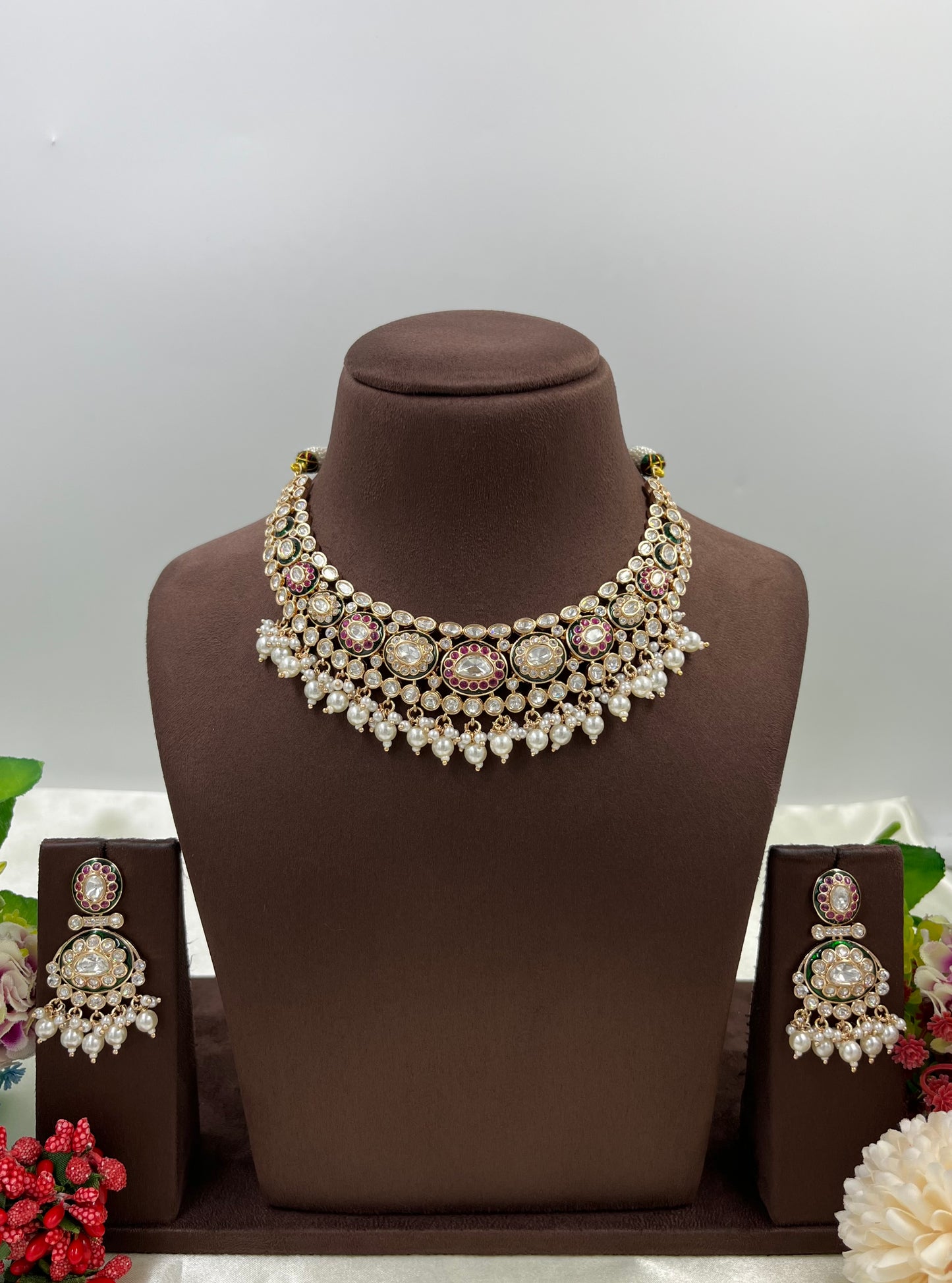 Kesar Moissanite Kundan Necklace