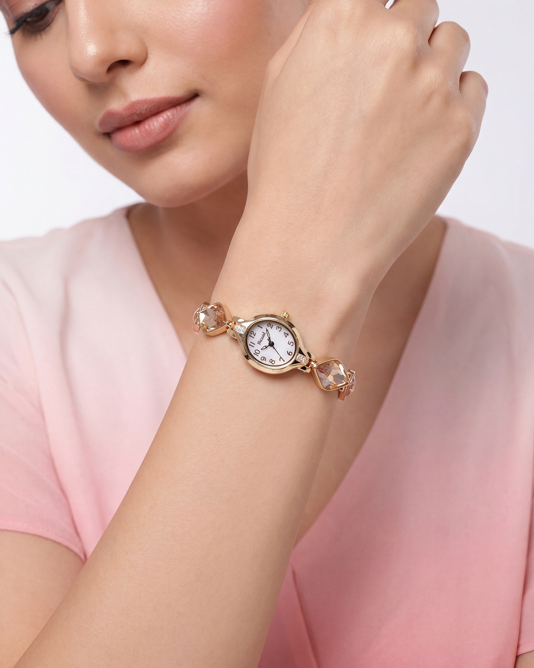 Tanuja Gold Stainless Steel Watch (Adjustable)