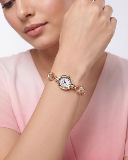 Tanuja Gold Stainless Steel Watch (Adjustable)