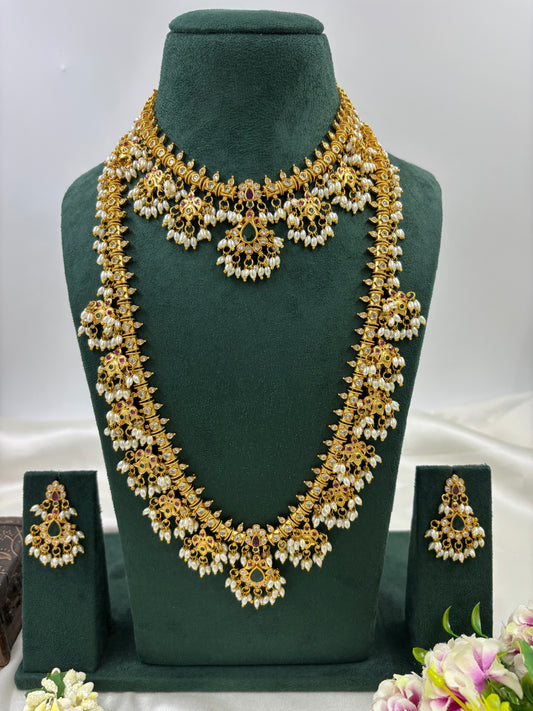 PADMAVATI TRADITIONAL GOLD PLATED COMBO SET