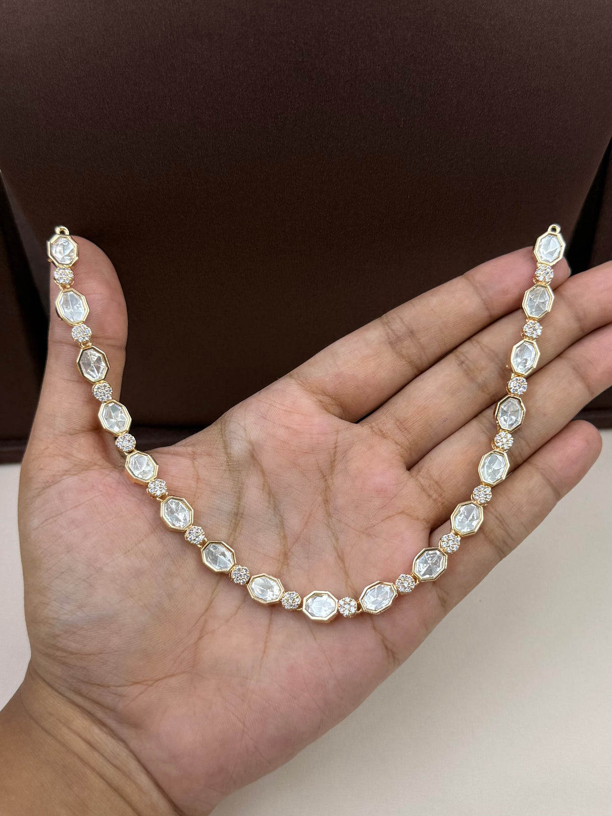 Hansika Moissanite Delicate Necklace Set