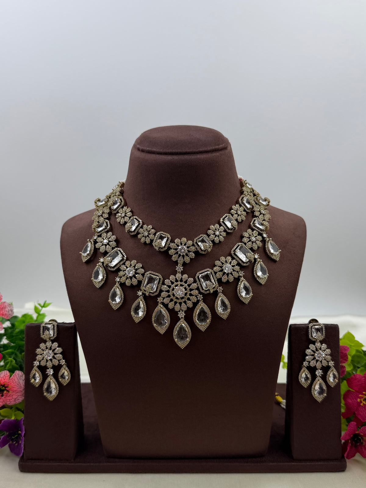 Alisha Victorian American Diamond Necklace Set