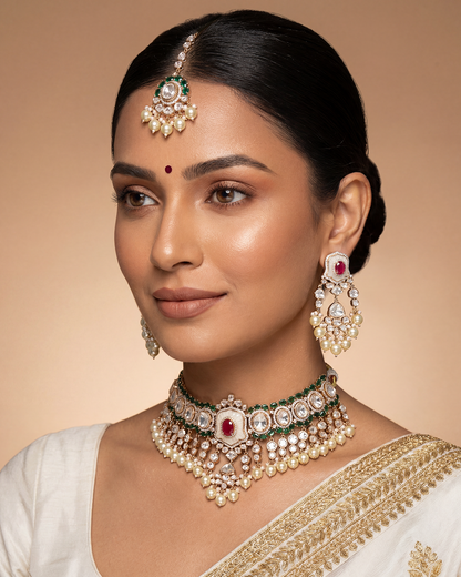 Preeti Moissanite Premium Necklace Set