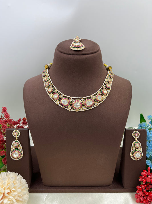 Reyna Moissanite Kundan Necklace