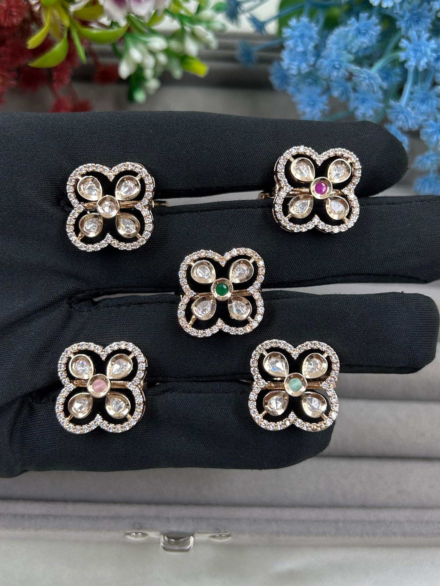 Harshada Moissanite Ring (Adjustable)