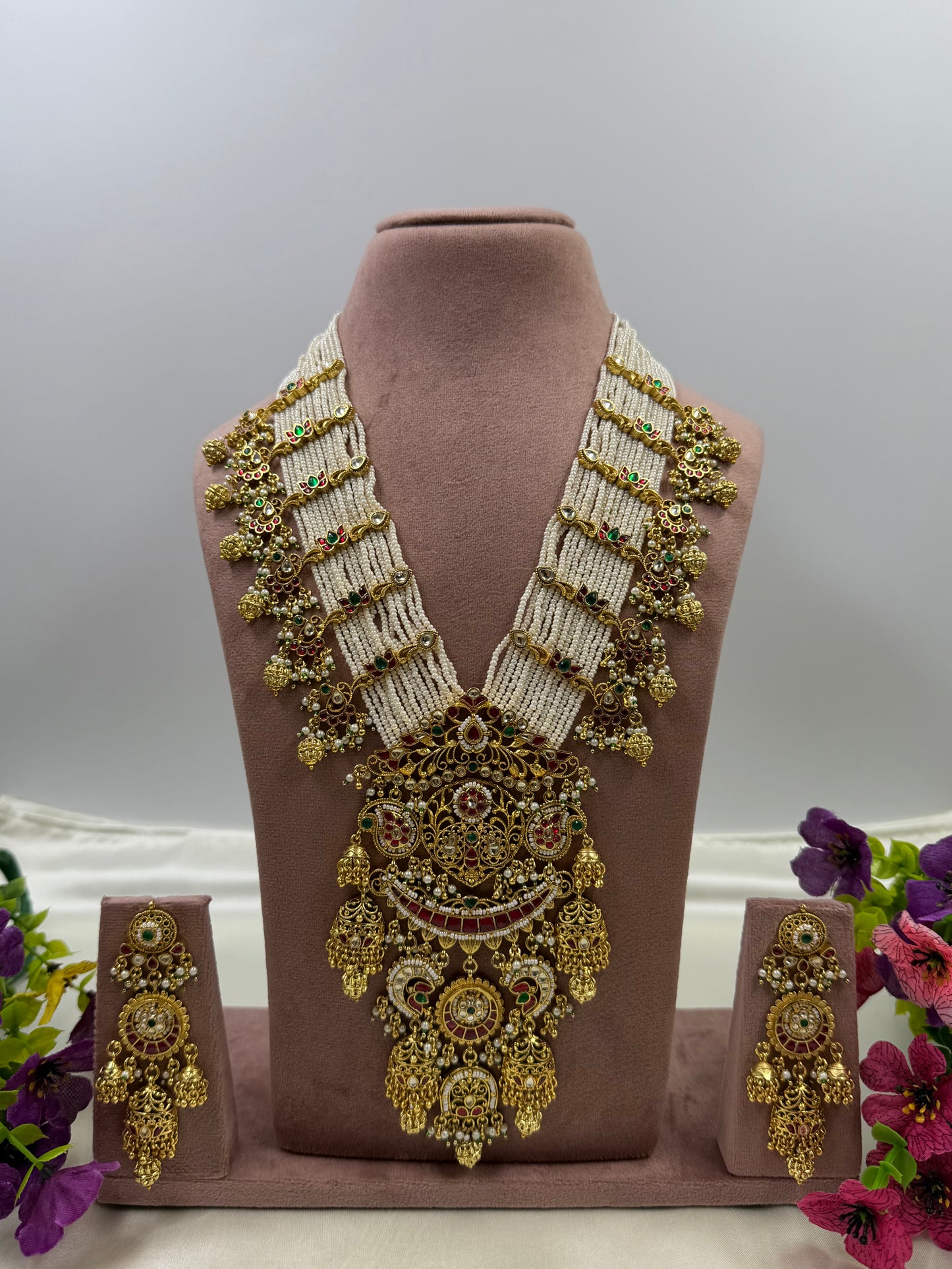 Juhi Pachi Kundan Long Necklace Set