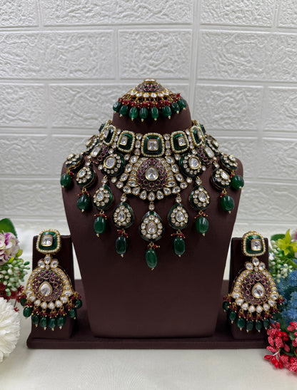 Indu Polki Kundan Necklace Set