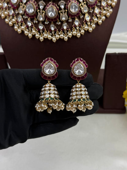 Bharathi Victorian Moissanite Choker Necklace Set