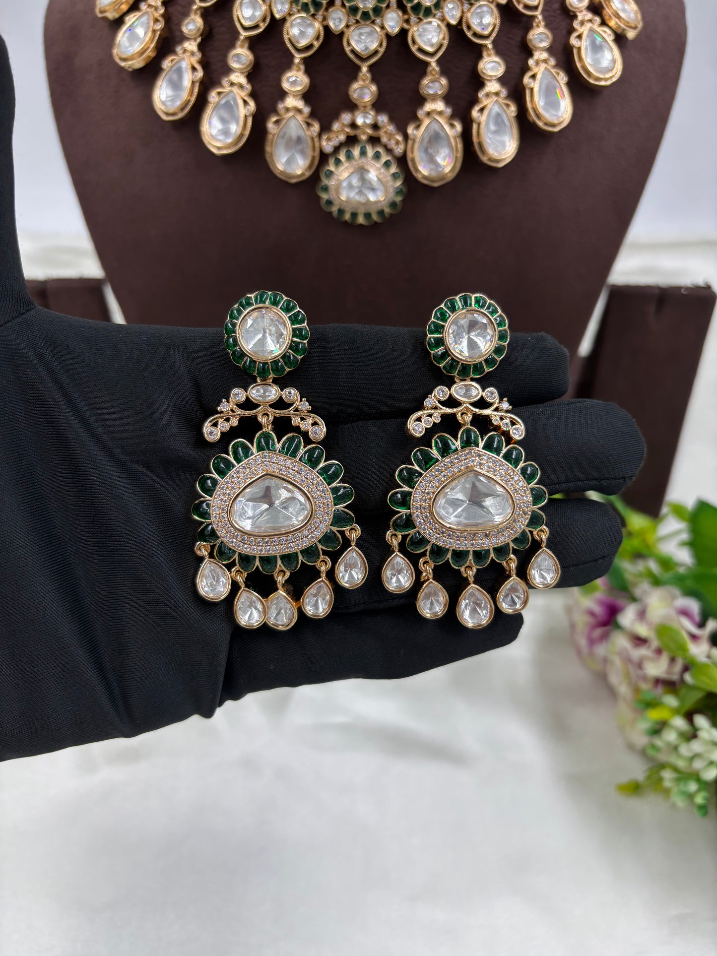 Zarena Moissanite Kundan Necklace Set